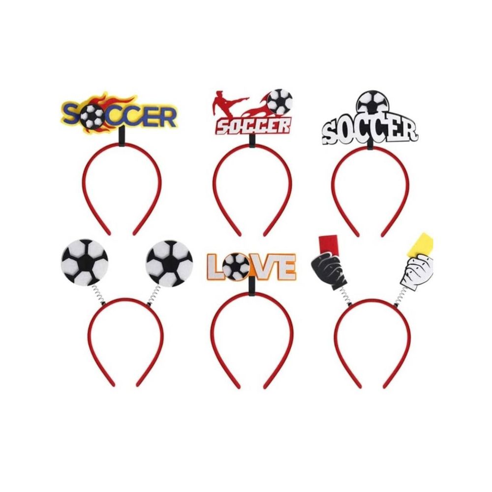6Pcs Football Soccer Headband Hairband Party Favor Assorted